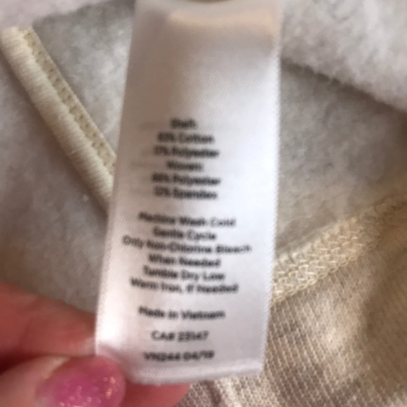 Talbots Sweatshirt Zipper Vest Small Cream Gray - Picture 10 of 10